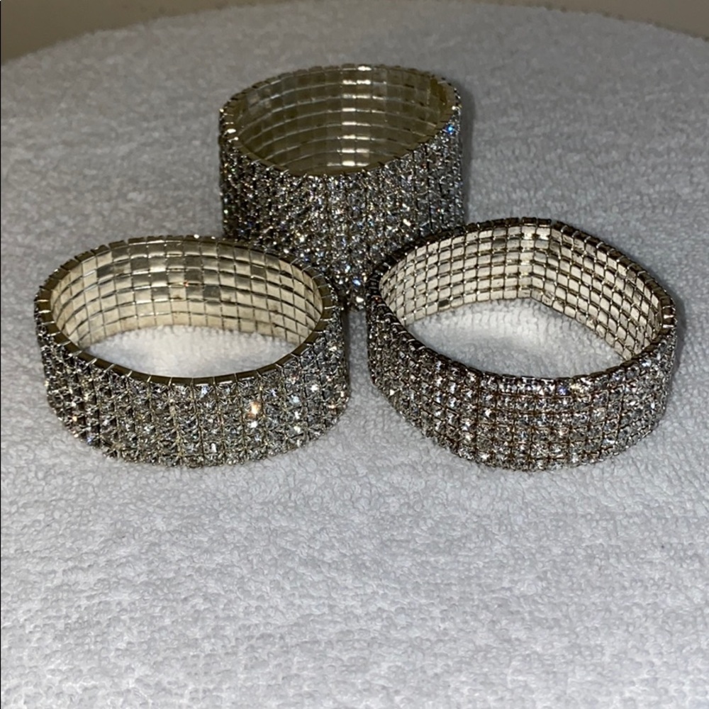 3 Piece Rhinestone Bracelets - Picture 4 of 4